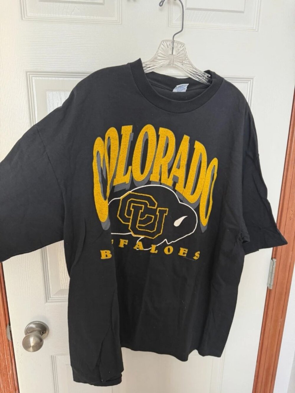 Vintage University Of Colorado Boulder Buffalos T-Shirt Black XXL USA